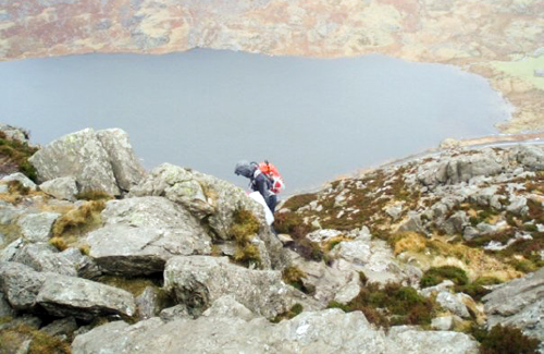 Looking down the North Ridge of Tryfan. Photo by Rob Woodman.