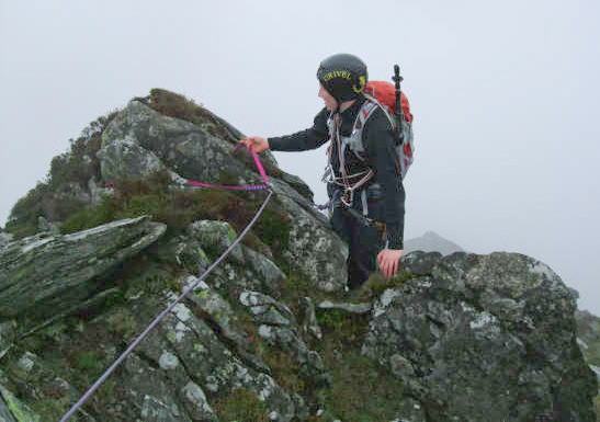 Near the top of Braich Ty Du face