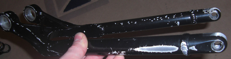 A 'good' bit of the frame prior to powder coating. Copyright Haydn Williams 2009