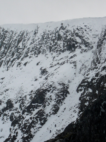 Climbers on Easy Route. You can see my footprints pretty much all the way up the route. Copyright Haydn Williams 2009.