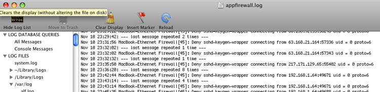 Mac Firewall denying requests from a local machine to connect over SSH.