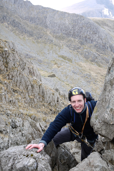 Gareth high above Glyder Fach Main Ridge. Copyright Haydn Williams 2011.