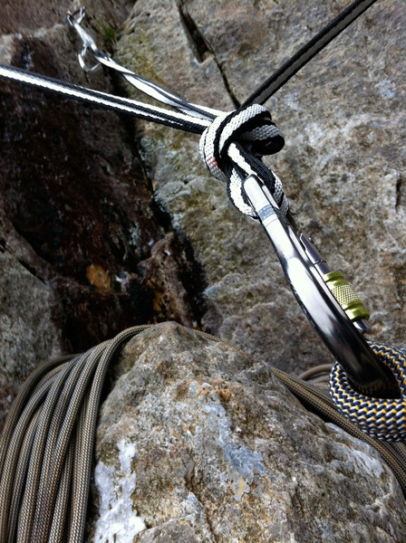 This belay was a thing of beauty; I only wish I could have photographed the whole thing in one shot. Copyright Haydn Williams 2011.