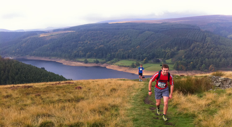 Stu and Greg at the top of the steep slog up to Derwent edge. (c) Haydn Williams 2011
