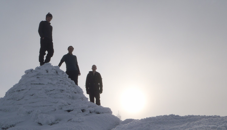 Ben, Savage and myself on the summit of Cairn Gorm. © Haydn Williams 2012