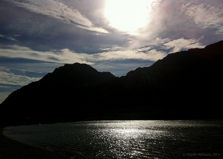 Sunshine over Tryfan, Y Gribin and Llyn Idwal. © Haydn Williams 2012