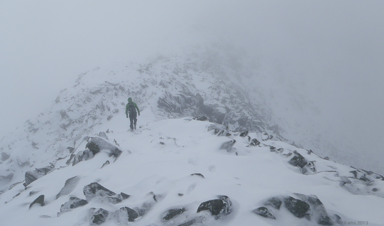 Greg along the top of Ysgolion Duon. © Haydn Williams 2013