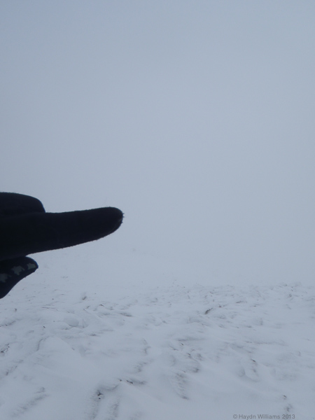 Pointing out the summit of Carnedd Dafydd. © Haydn Williams 2013