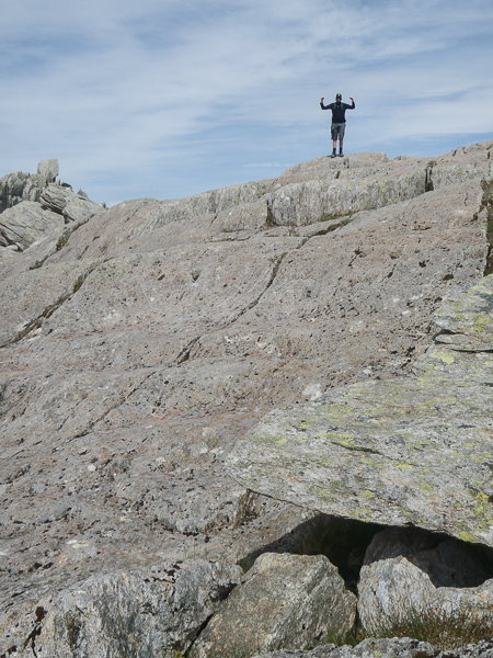 Mark's pleased at reaching the South Summit of Tryfan. © Haydn Williams 2014