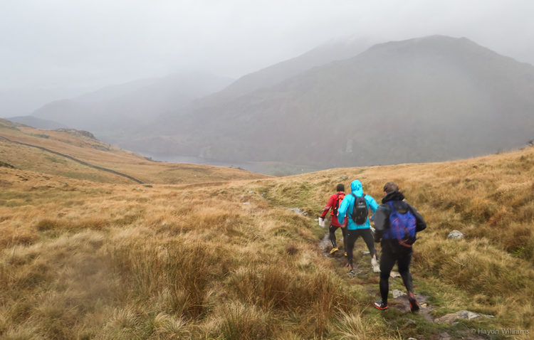Out of the worst of the weather, down into Nant Gwynant. © Haydn Williams 2014