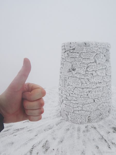 Summit. Right, back down - it's cold. © Haydn Williams 2014