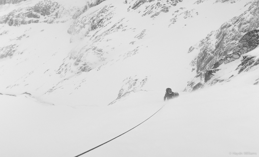 Starting up Ledge Route. © Scott Kirkhope 2015