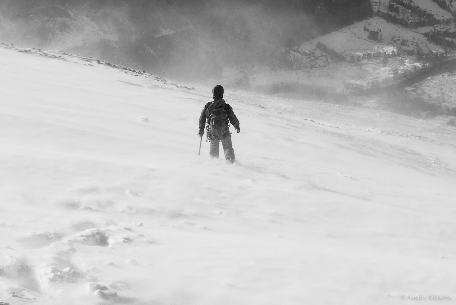 Scott looking down on Glen Nevis. © Haydn Williams 2015
