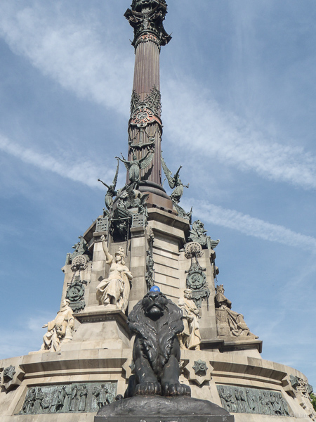 Monument a Colom. We chopped Columbus off the top of the photo, but the lion is wearing my cap. © Haydn Williams 2015