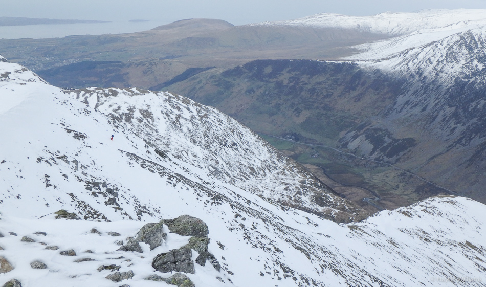 The view back down Nant Ffrancon to Anglesey. © Haydn Williams 2016