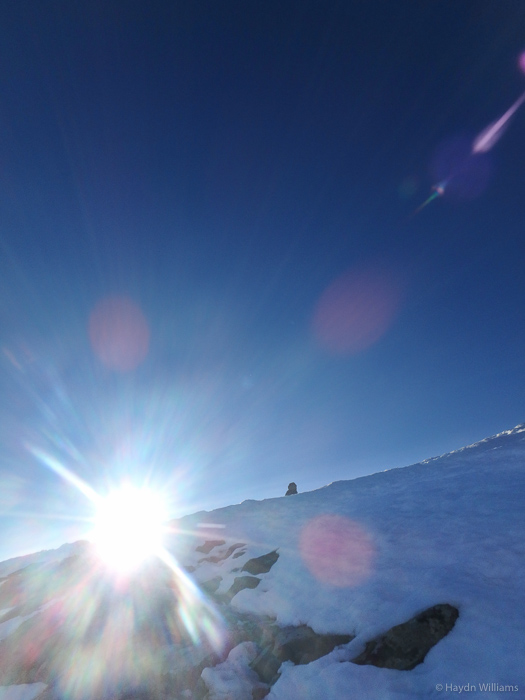 Topping out on the Watkin Path, back into the sunshine. © Haydn Williams 2016