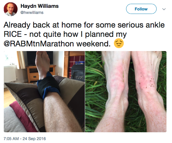Rab Mountain Marathon tweet.