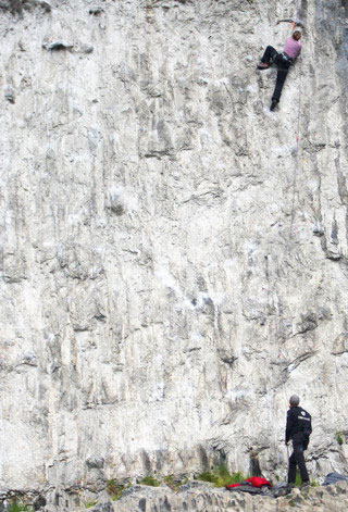 <strong>Unknown climbers, Malham Cove.</strong><br />Copyright Haydn Williams 2009.