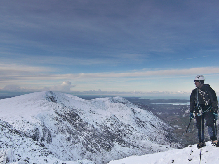James at the top of Tower Gully. Copyright Haydn Williams 2009
