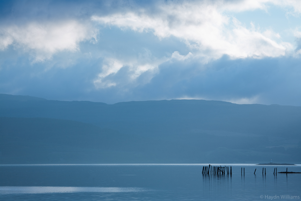 Sunset over Salen Bay and lighthouse, Mull. © Haydn Williams 2007