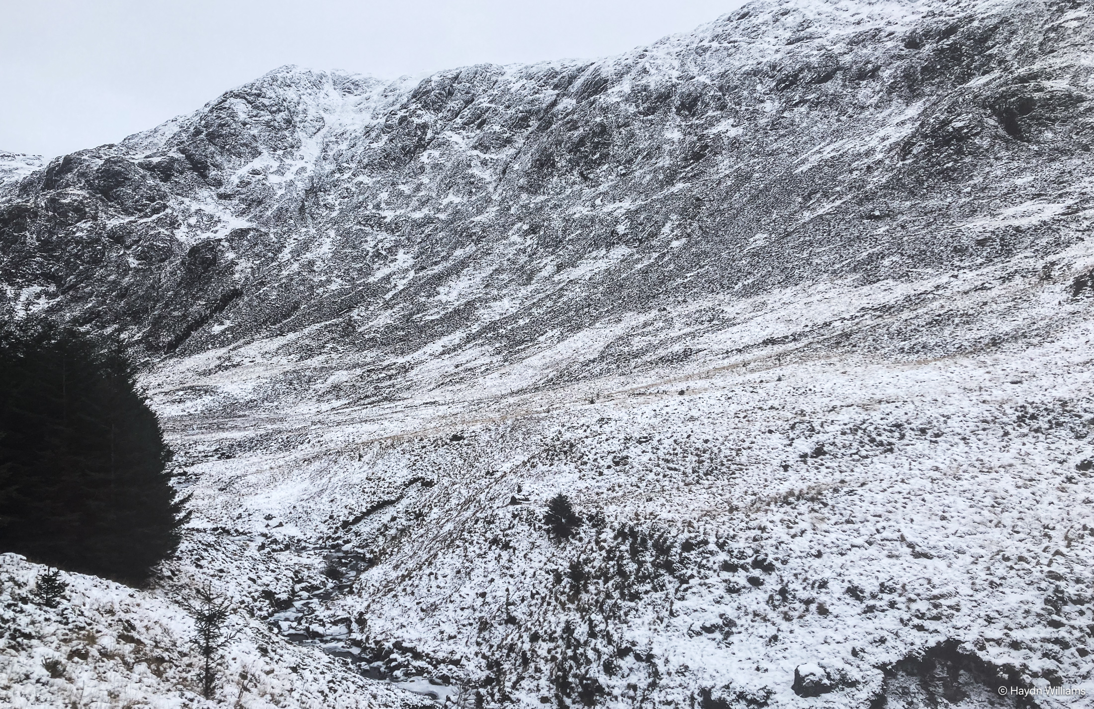The snowy north-east corrie of Milldown. © Haydn Williams 2025